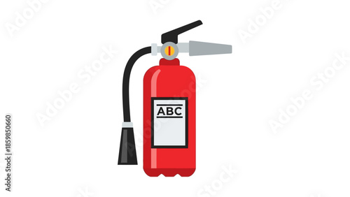 Red Fire Extinguisher with Label ABC.