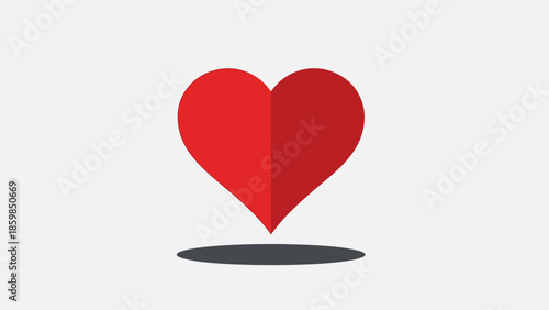 Red Heart Shape Icon Symbol.