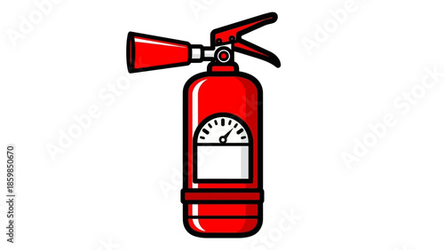 Red Fire Extinguisher Safety Equipment Illustration.