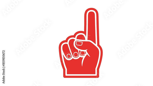 Red Foam Hand Gesture Icon.