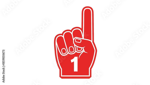 Red Foam Hand Gesture Number One.
