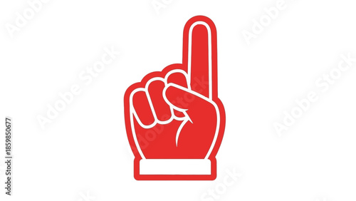 Red Foam Hand Gesture Icon.