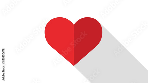 Red Heart Shape with Shadow.