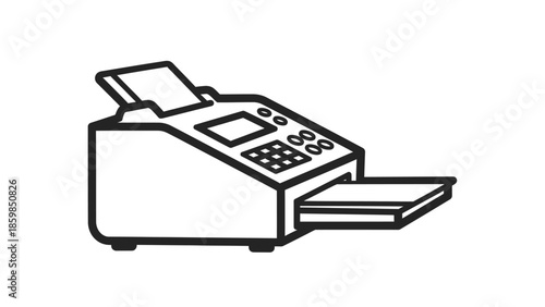 Simple Line Drawing of Office Printer.