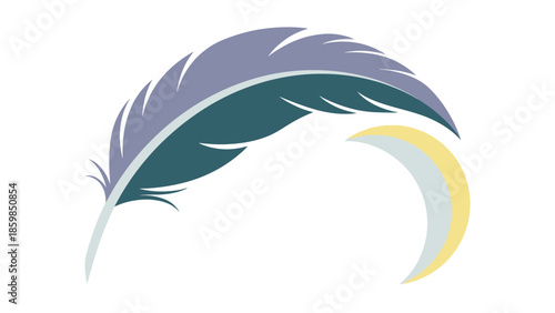 Stylized Feather Illustration with Soft Colors.
