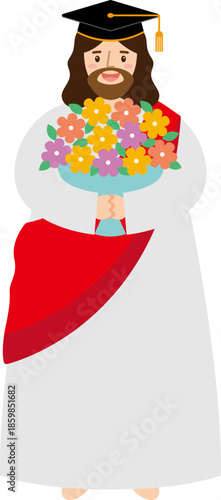 졸업모자를 쓴 예수님