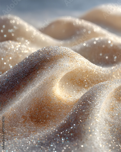 Elegant white and gold winter holiday background with soft snow texture and golden sparkles. Luxury festive abstract scene with copy space, ideal for Christmas, New Year, holiday banners.