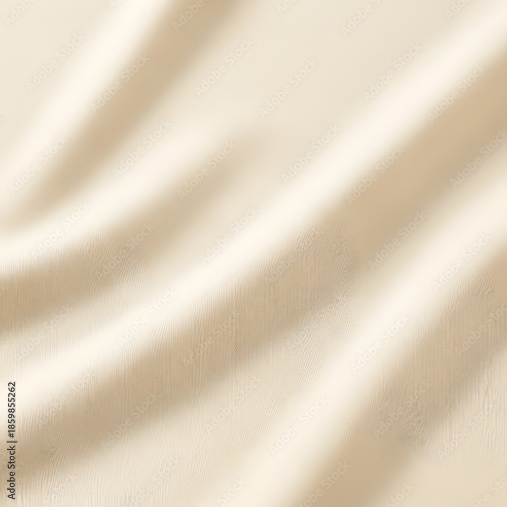 Fototapeta premium Soft cream colored fabric with smooth folds and gentle shadows