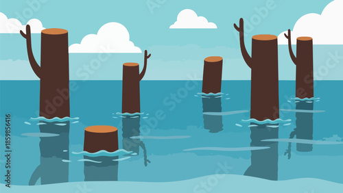 Deforestation's Impact on Rising Waters: A Stark Visual Representation