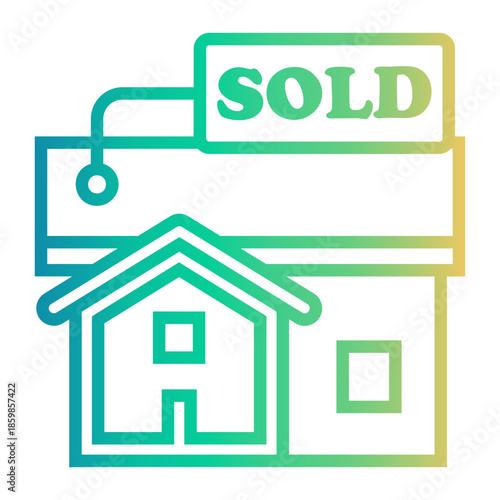 real estate agent Line Gradient Icon