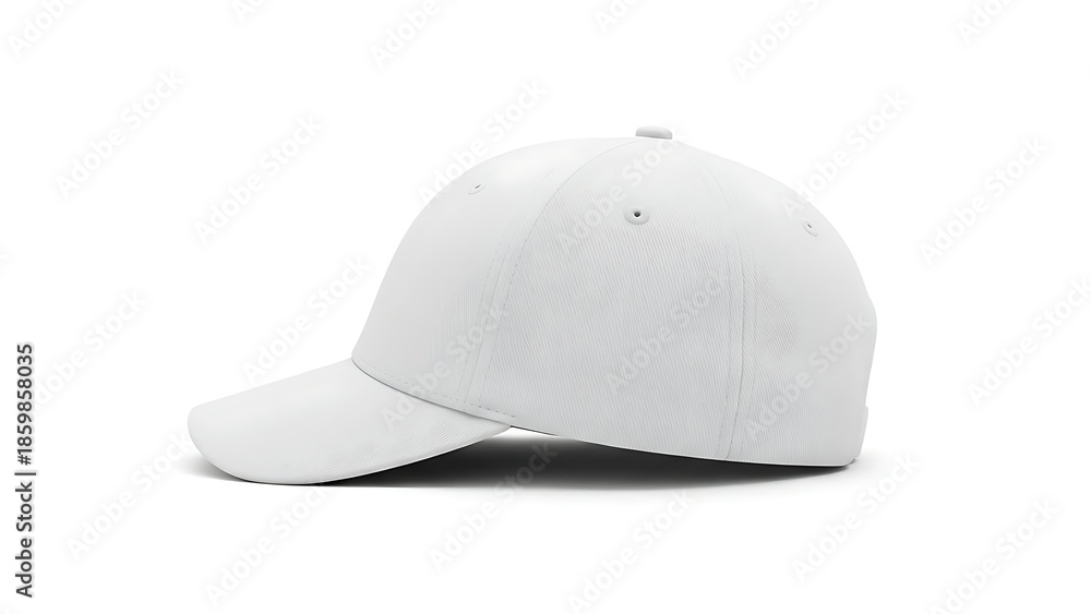 Fototapeta premium White Baseball Cap Mockup Isolated on White Background.