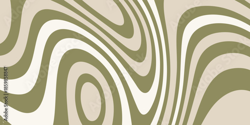 Abstract Groovy Swirls and Waves Pattern in Earthy Tones.