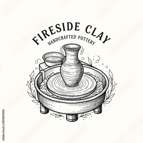 Handcrafted Pottery Creation on a Potters Wheel.