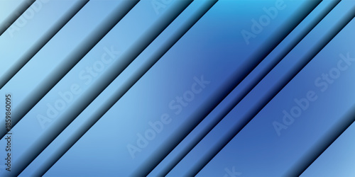 Modern blue abstract background with dynamic diagonal layered stripes and gradient shadows.