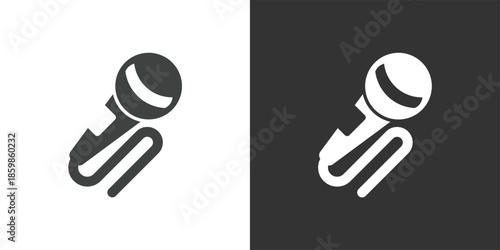 Interview Microphone icon. Solid glyph series icon