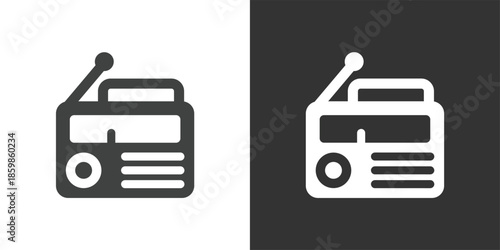 Classic Radio icon. Solid glyph series icon