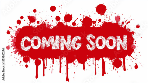 Colorful paint splatter swatch spelling coming soon text, creative announcement background with bold artistic lettering