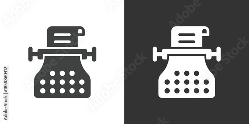 Typewriter icon. Solid glyph series icon