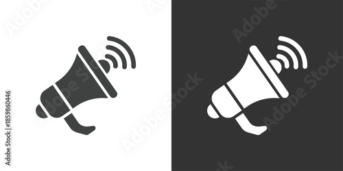 Announcement Megaphone icon. Solid glyph series icon