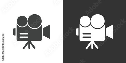 Movie Camera icon. Solid glyph series icon