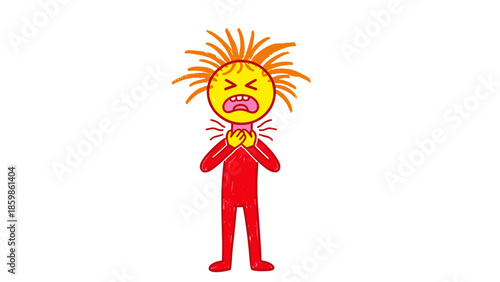 Smiling businessman manager character holding a burning light bulb and candle in a fun office vector illustration representing a creative person with a bright business idea