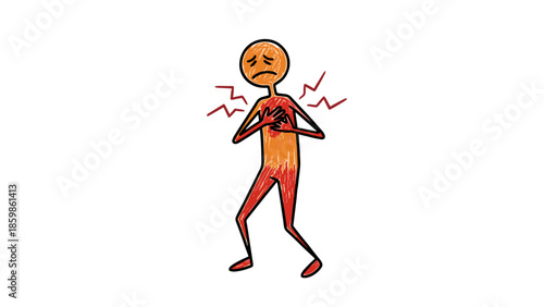 A professional business woman and man thinking alongside a woman holding a red balloon in a vector illustration featuring a black silhouette of a running athlete and people dancing for fitness fun