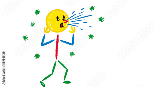 A fun vector illustration of a smiling business man with a money symbol and a fashion lady holding a hand drawing flower