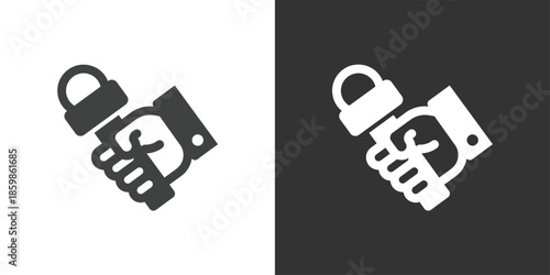 Hand Holding Microphone icon. Solid glyph series icon