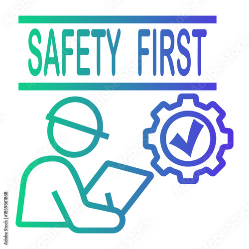 safety procedure Line Gradient Icon