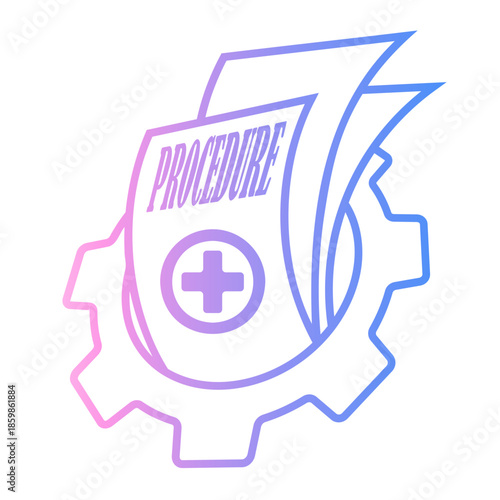 safety procedure Line Gradient Icon