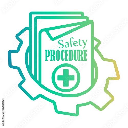 safety procedure Line Gradient Icon