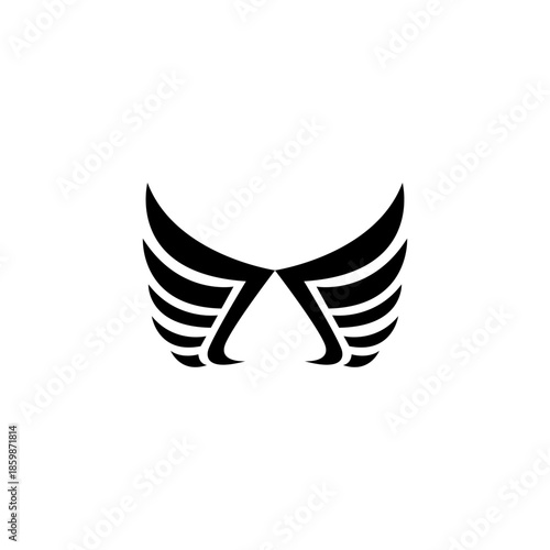wings logo with flat vector design style