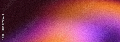 Abstract grainy textured color background vibrant gradient orange purple red magenta banner header design © Enso