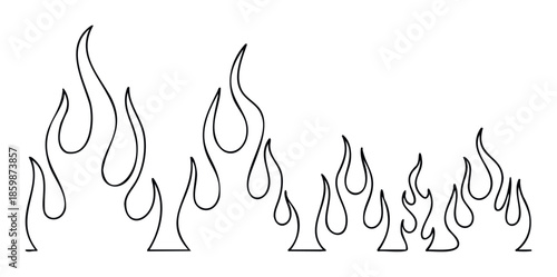 A stylized black outline of flickering flames creates a dynamic visual border, perfect for hot rod visuals, bold apparel prints, or energetic event invitations.