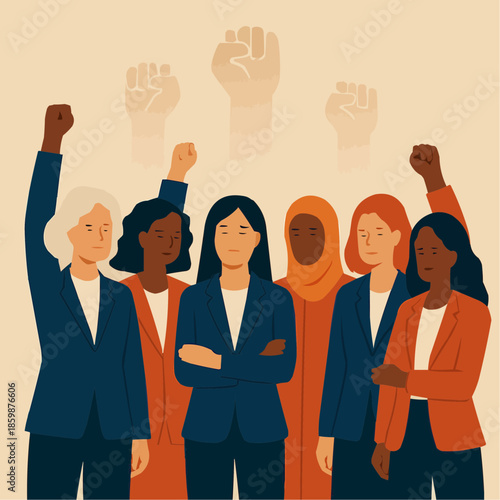 Women Leaders United International Women's Day Vector Art