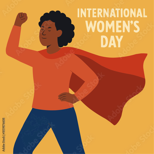 Confident Woman Superhero Pose Women's Empowerment Vector