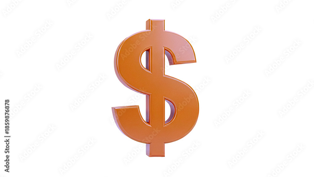 Fototapeta premium Orange 3D Dollar Sign