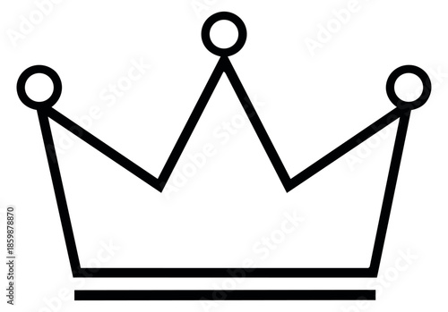 Minimalist line art illustration of a crown depicting a symbol of royalty for design projects