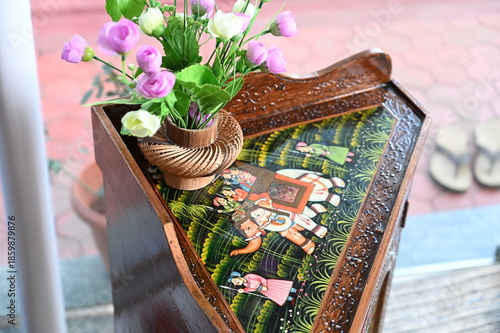 bedside table-storage table-bedroom furniture-beautiful carved-new design-modern furniture-top view-furmiture-brown