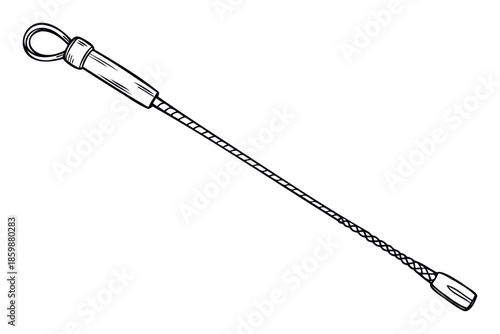 Flexible drain snake tool with a loop handle and grabber end for plumbing and household maintenance needs, useful for cleaning and retrieving objects