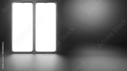 Captivating and mysterious white light beam illuminating a deep dark void on an abstract black background.