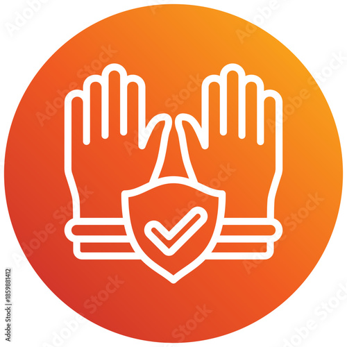 Safety Gloves Gradient Icon Mini Illustration, Use For Modern Concept, Print, Ui, Ux Kit, Web And App Development. Vector Related To Firefighter, Rescue And More