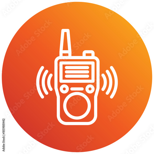 Walkie Talkie Gradient Icon Mini Illustration, Use For Modern Concept, Print, Ui, Ux Kit, Web And App Development. Vector Related To Firefighter, Rescue And More