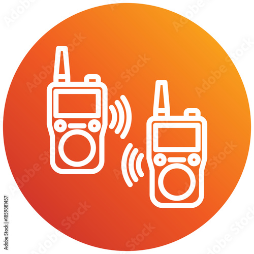Radio Communication Gradient Icon Mini Illustration, Use For Modern Concept, Print, Ui, Ux Kit, Web And App Development. Vector Related To Firefighter, Rescue And More
