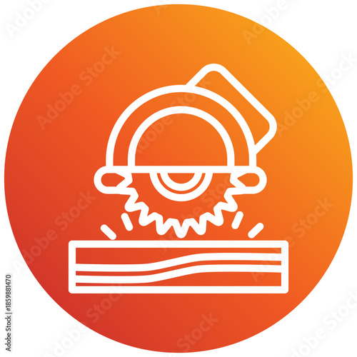 Saw Gradient Icon Mini Illustration, Use For Modern Concept, Print, Ui, Ux Kit, Web And App Development. Vector Related To Firefighter, Rescue And More