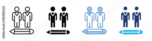 Writer icon set multiple style collection