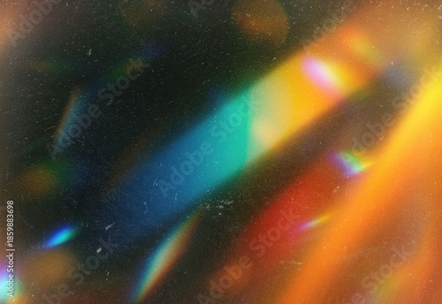 Cuadro en lienzo Abstract close up of prism light refractions and vibrant color spectrums across
