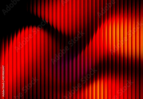 Принти на полотні Abstract red and orange striped light pattern with vertical gradients and dynami