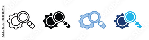 Search engine icon set multiple style collection