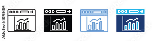 Data analytics icon set multiple style collection